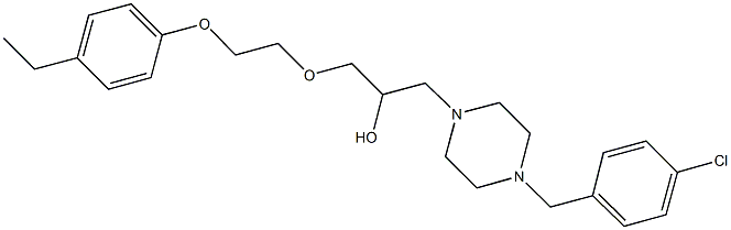 1-[4-(4-chlorobenzyl)-1-piperazinyl]-3-[2-(4-ethylphenoxy)ethoxy]-2-propanol Struktur