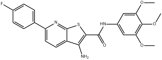 3-amino-6-(4-fluorophenyl)-N-(3,4,5-trimethoxyphenyl)thieno[2,3-b]pyridine-2-carboxamide Structure