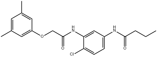 N-(4-chloro-3-{[(3,5-dimethylphenoxy)acetyl]amino}phenyl)butanamide Struktur