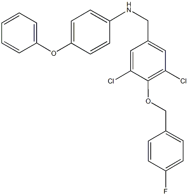 N-{3,5-dichloro-4-[(4-fluorobenzyl)oxy]benzyl}-N-(4-phenoxyphenyl)amine Struktur