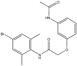2-[3-(acetylamino)phenoxy]-N-(4-bromo-2,6-dimethylphenyl)acetamide Struktur