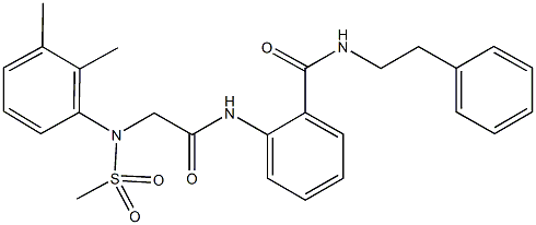 2-({[2,3-dimethyl(methylsulfonyl)anilino]acetyl}amino)-N-(2-phenylethyl)benzamide Struktur