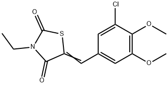 5-(3-chloro-4,5-dimethoxybenzylidene)-3-ethyl-1,3-thiazolidine-2,4-dione Struktur