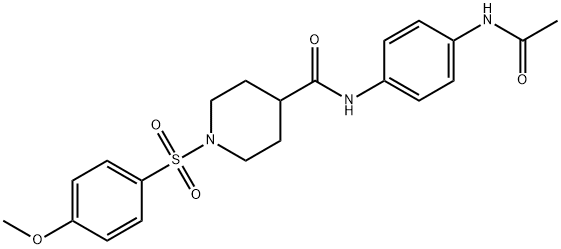 N-[4-(acetylamino)phenyl]-1-[(4-methoxyphenyl)sulfonyl]-4-piperidinecarboxamide Struktur