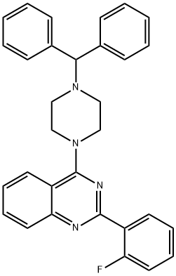 4-(4-benzhydryl-1-piperazinyl)-2-(2-fluorophenyl)quinazoline Struktur
