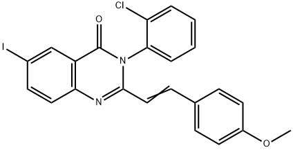 3-(2-chlorophenyl)-6-iodo-2-[2-(4-methoxyphenyl)vinyl]-4(3H)-quinazolinone Struktur