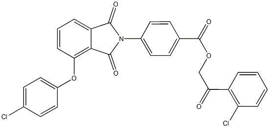 2-(2-chlorophenyl)-2-oxoethyl 4-[4-(4-chlorophenoxy)-1,3-dioxo-1,3-dihydro-2H-isoindol-2-yl]benzoate Struktur