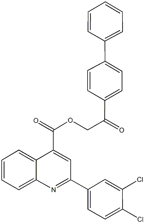 2-[1,1'-biphenyl]-4-yl-2-oxoethyl 2-(3,4-dichlorophenyl)-4-quinolinecarboxylate Struktur