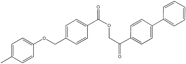 2-[1,1'-biphenyl]-4-yl-2-oxoethyl 4-[(4-methylphenoxy)methyl]benzoate Struktur