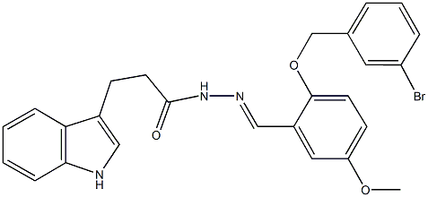 N'-{2-[(3-bromobenzyl)oxy]-5-methoxybenzylidene}-3-(1H-indol-3-yl)propanohydrazide Struktur