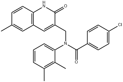 4-chloro-N-(2,3-dimethylphenyl)-N-[(2-hydroxy-6-methyl-3-quinolinyl)methyl]benzamide Struktur