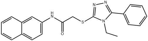 2-[(4-ethyl-5-phenyl-4H-1,2,4-triazol-3-yl)sulfanyl]-N-(2-naphthyl)acetamide Struktur