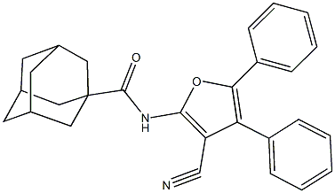 N-(3-cyano-4,5-diphenyl-2-furyl)-1-adamantanecarboxamide Struktur