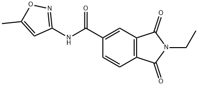 2-ethyl-N-(5-methyl-3-isoxazolyl)-1,3-dioxo-5-isoindolinecarboxamide Struktur