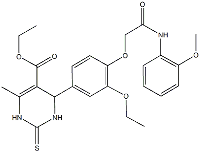 ethyl 4-{3-ethoxy-4-[2-(2-methoxyanilino)-2-oxoethoxy]phenyl}-6-methyl-2-thioxo-1,2,3,4-tetrahydro-5-pyrimidinecarboxylate Struktur