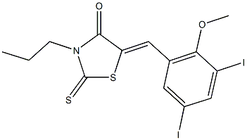 5-(3,5-diiodo-2-methoxybenzylidene)-3-propyl-2-thioxo-1,3-thiazolidin-4-one Struktur
