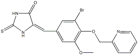 5-[3-bromo-5-methoxy-4-(2-pyridinylmethoxy)benzylidene]-2-thioxo-4-imidazolidinone Struktur