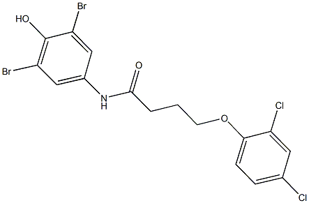 N-(3,5-dibromo-4-hydroxyphenyl)-4-(2,4-dichlorophenoxy)butanamide Struktur