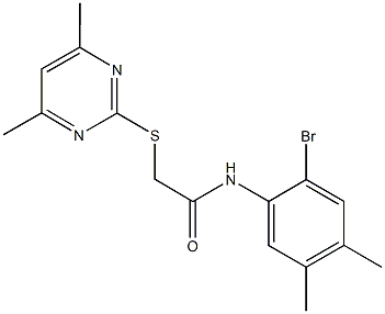 N-(2-bromo-4,5-dimethylphenyl)-2-[(4,6-dimethylpyrimidin-2-yl)sulfanyl]acetamide Struktur