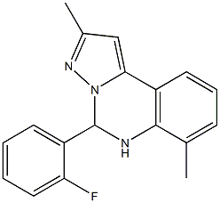 5-(2-fluorophenyl)-2,7-dimethyl-5,6-dihydropyrazolo[1,5-c]quinazoline Struktur