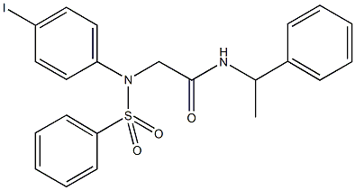 2-[4-iodo(phenylsulfonyl)anilino]-N-(1-phenylethyl)acetamide Struktur