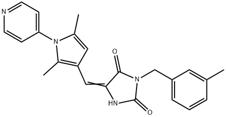 5-{[2,5-dimethyl-1-(4-pyridinyl)-1H-pyrrol-3-yl]methylene}-3-(3-methylbenzyl)-2,4-imidazolidinedione Struktur