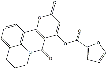 8,11-dioxo-5,6-dihydro-4H,8H,11H-pyrano[3,2-c]pyrido[3,2,1-ij]quinolin-9-yl 2-furoate Struktur