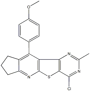 4-(4-chloro-2-methyl-8,9-dihydro-7H-cyclopenta[5',6']pyrido[3',2':4,5]thieno[3,2-d]pyrimidin-10-yl)phenyl methyl ether Structure