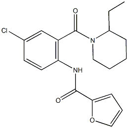 N-{4-chloro-2-[(2-ethyl-1-piperidinyl)carbonyl]phenyl}-2-furamide Struktur
