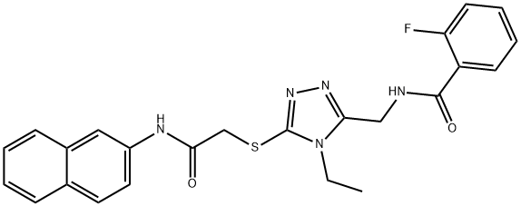 N-[(4-ethyl-5-{[2-(2-naphthylamino)-2-oxoethyl]sulfanyl}-4H-1,2,4-triazol-3-yl)methyl]-2-fluorobenzamide Struktur