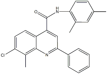 7-chloro-N-(2,4-dimethylphenyl)-8-methyl-2-phenyl-4-quinolinecarboxamide Struktur