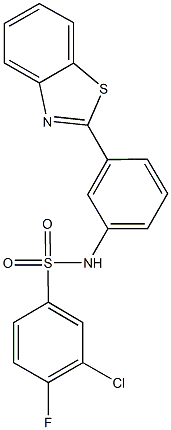 N-[3-(1,3-benzothiazol-2-yl)phenyl]-3-chloro-4-fluorobenzenesulfonamide Struktur