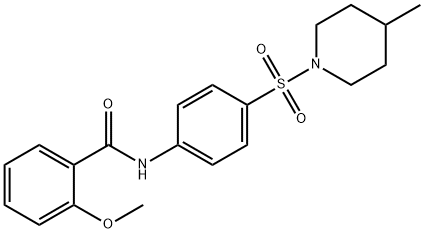 2-methoxy-N-{4-[(4-methyl-1-piperidinyl)sulfonyl]phenyl}benzamide Struktur