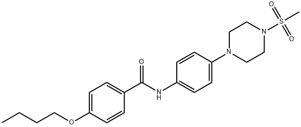 4-butoxy-N-{4-[4-(methylsulfonyl)-1-piperazinyl]phenyl}benzamide Struktur