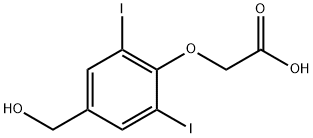 [4-(hydroxymethyl)-2,6-diiodophenoxy]acetic acid Struktur