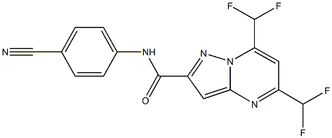 N-(4-cyanophenyl)-5,7-bis(difluoromethyl)pyrazolo[1,5-a]pyrimidine-2-carboxamide Struktur