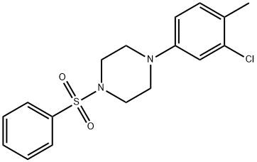 1-(3-chloro-4-methylphenyl)-4-(phenylsulfonyl)piperazine Struktur