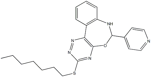 heptyl 6-(4-pyridinyl)-6,7-dihydro[1,2,4]triazino[5,6-d][3,1]benzoxazepin-3-yl sulfide Struktur