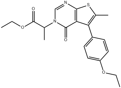 ethyl 2-(5-(4-ethoxyphenyl)-6-methyl-4-oxothieno[2,3-d]pyrimidin-3(4H)-yl)propanoate Struktur