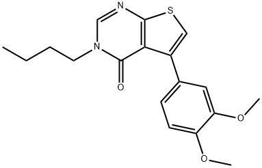 3-butyl-5-(3,4-dimethoxyphenyl)thieno[2,3-d]pyrimidin-4(3H)-one Struktur