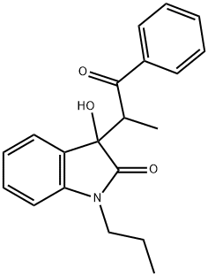 3-hydroxy-3-(1-methyl-2-oxo-2-phenylethyl)-1-propyl-1,3-dihydro-2H-indol-2-one Struktur