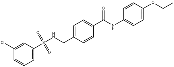 4-({[(3-chlorophenyl)sulfonyl]amino}methyl)-N-(4-ethoxyphenyl)benzamide Struktur