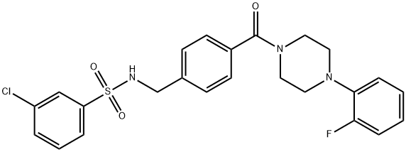 3-chloro-N-(4-{[4-(2-fluorophenyl)-1-piperazinyl]carbonyl}benzyl)benzenesulfonamide Struktur