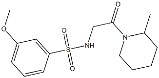 3-methoxy-N-[2-(2-methyl-1-piperidinyl)-2-oxoethyl]benzenesulfonamide Struktur