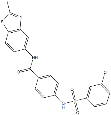 4-{[(3-chlorophenyl)sulfonyl]amino}-N-(2-methyl-1,3-benzothiazol-5-yl)benzamide Struktur
