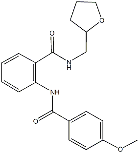 2-[(4-methoxybenzoyl)amino]-N-(tetrahydro-2-furanylmethyl)benzamide Struktur