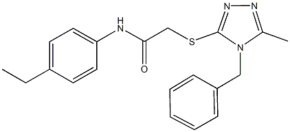 2-[(4-benzyl-5-methyl-4H-1,2,4-triazol-3-yl)sulfanyl]-N-(4-ethylphenyl)acetamide Structure