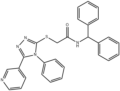 N-benzhydryl-2-{[4-phenyl-5-(3-pyridinyl)-4H-1,2,4-triazol-3-yl]sulfanyl}acetamide Struktur
