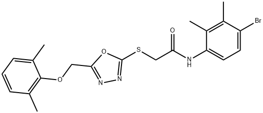 N-(4-bromo-2,3-dimethylphenyl)-2-({5-[(2,6-dimethylphenoxy)methyl]-1,3,4-oxadiazol-2-yl}sulfanyl)acetamide Struktur