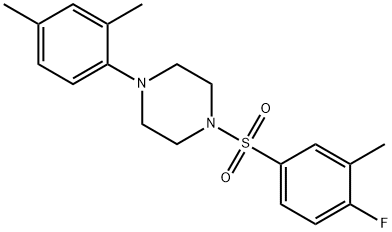 1-(2,4-dimethylphenyl)-4-[(4-fluoro-3-methylphenyl)sulfonyl]piperazine Struktur